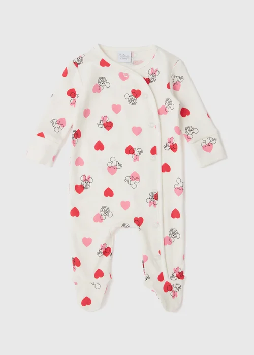 Disney Mickey Mouse Baby White Sleepsuit (Newborn-12mths) - Newborn Image 1