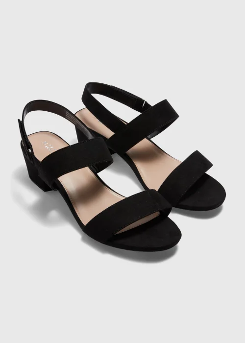Black Wide Fit Block Heels - Size 3 Image 1