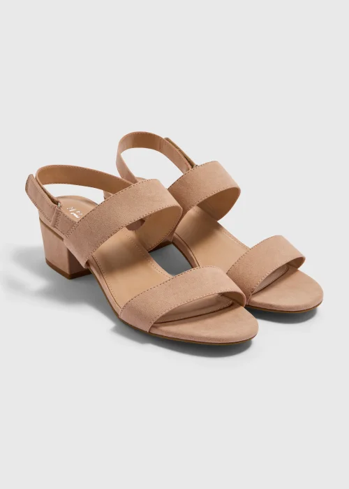 Taupe Wide Fit Block Heels - Size 3 Image 1