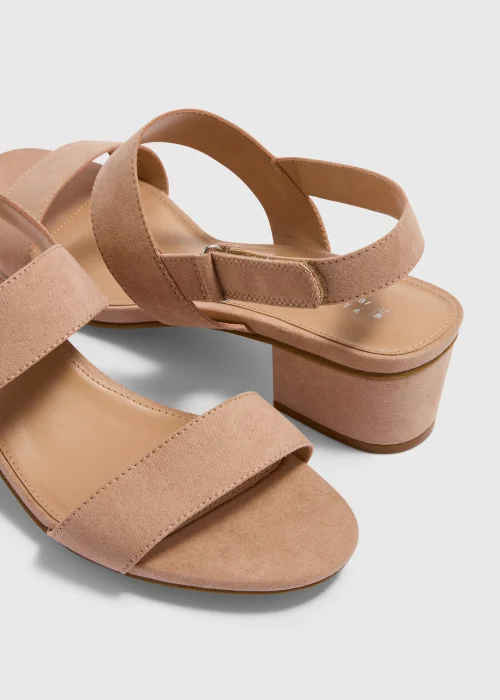 Taupe Wide Fit Block Heels - Size 3 Image 2