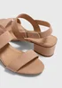 Taupe Wide Fit Block Heels - Size 3 Image 2