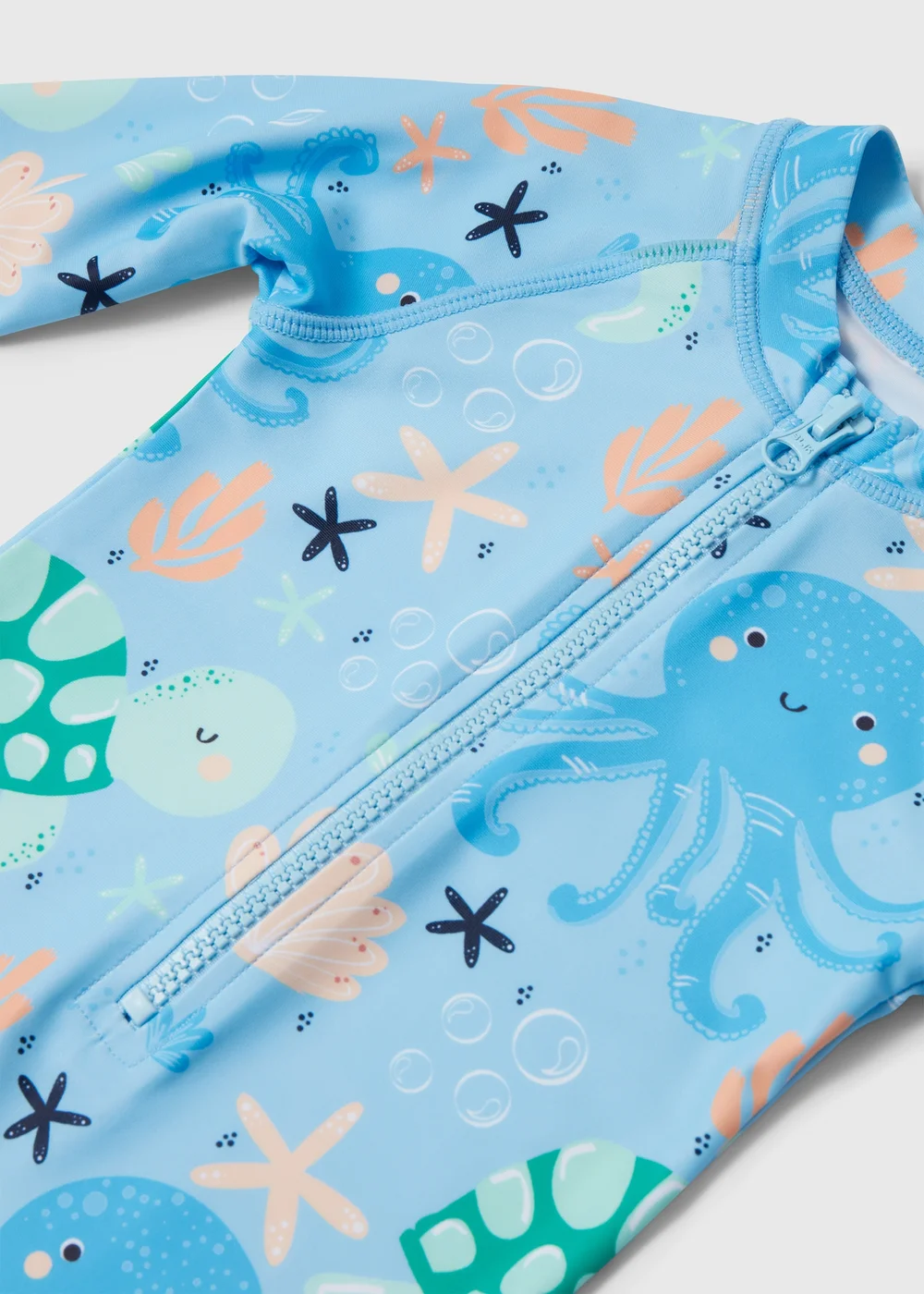 Baby Blue Ocean Long Sleeve Swimsuit (0-23mths) - 0-3 months Image 2