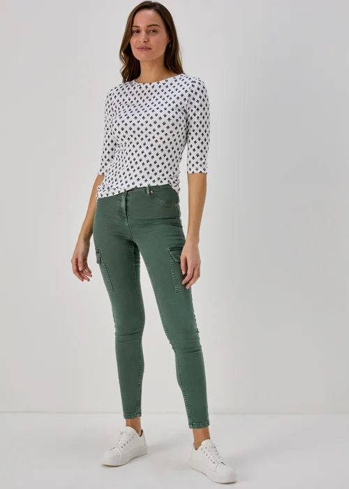 Khaki Skinny Cargo Jeans - 8 Image 1