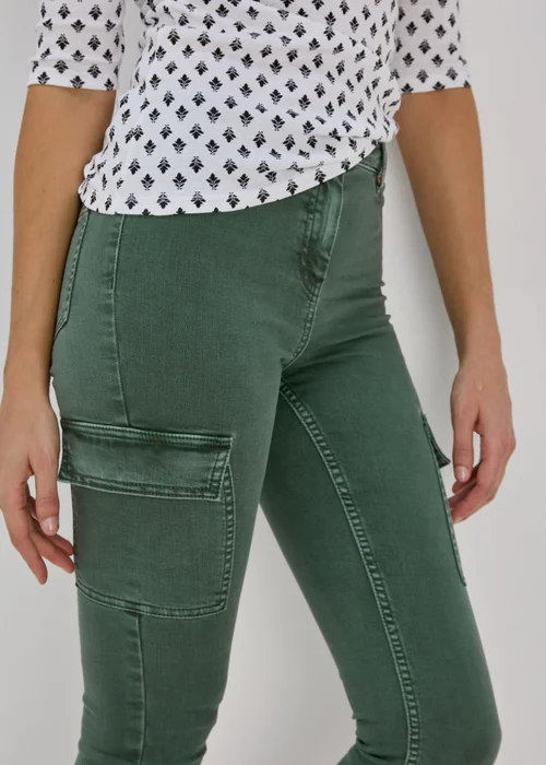 Khaki Skinny Cargo Jeans - 8 Image 3