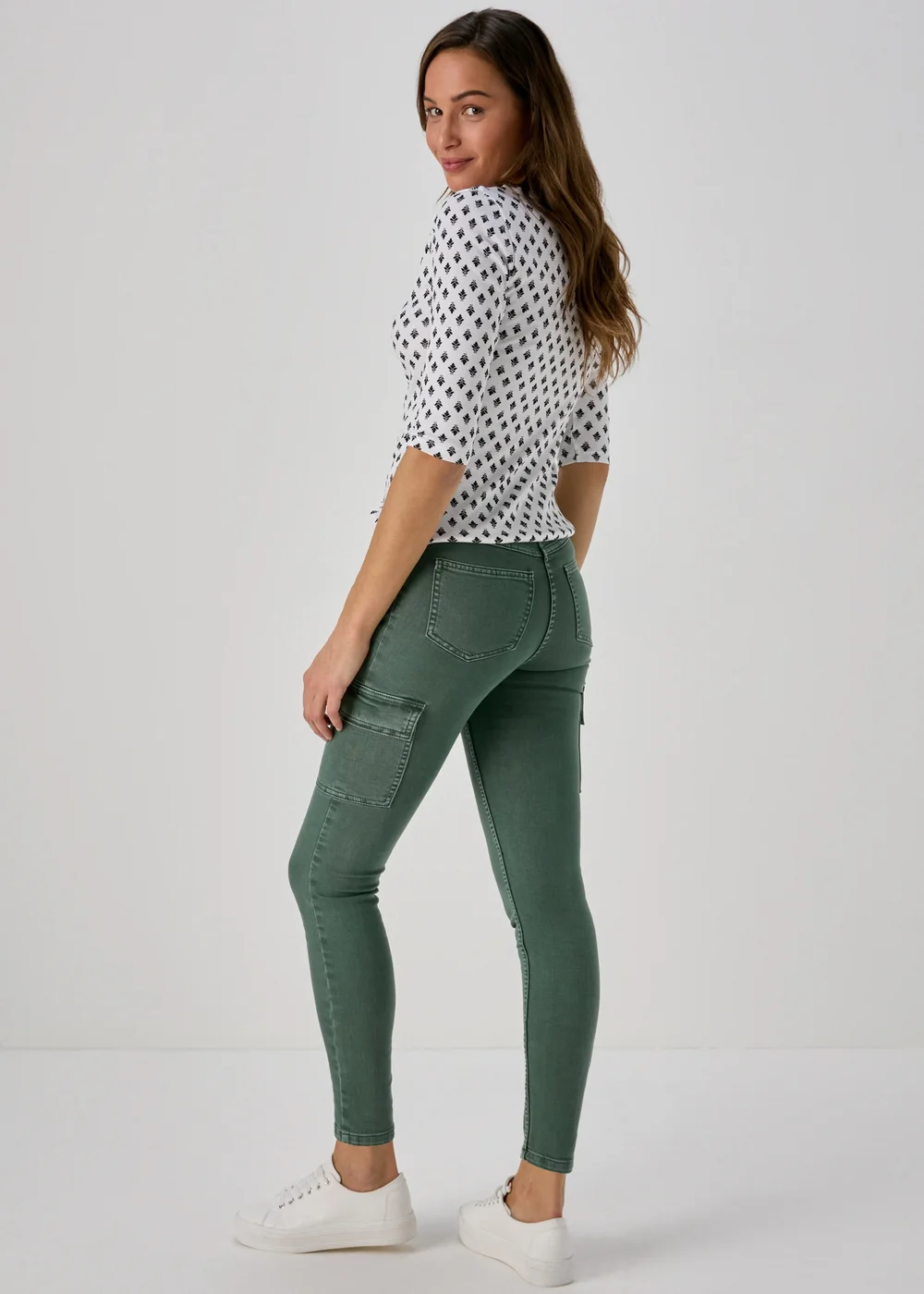 Khaki Skinny Cargo Jeans - 8 Image 2