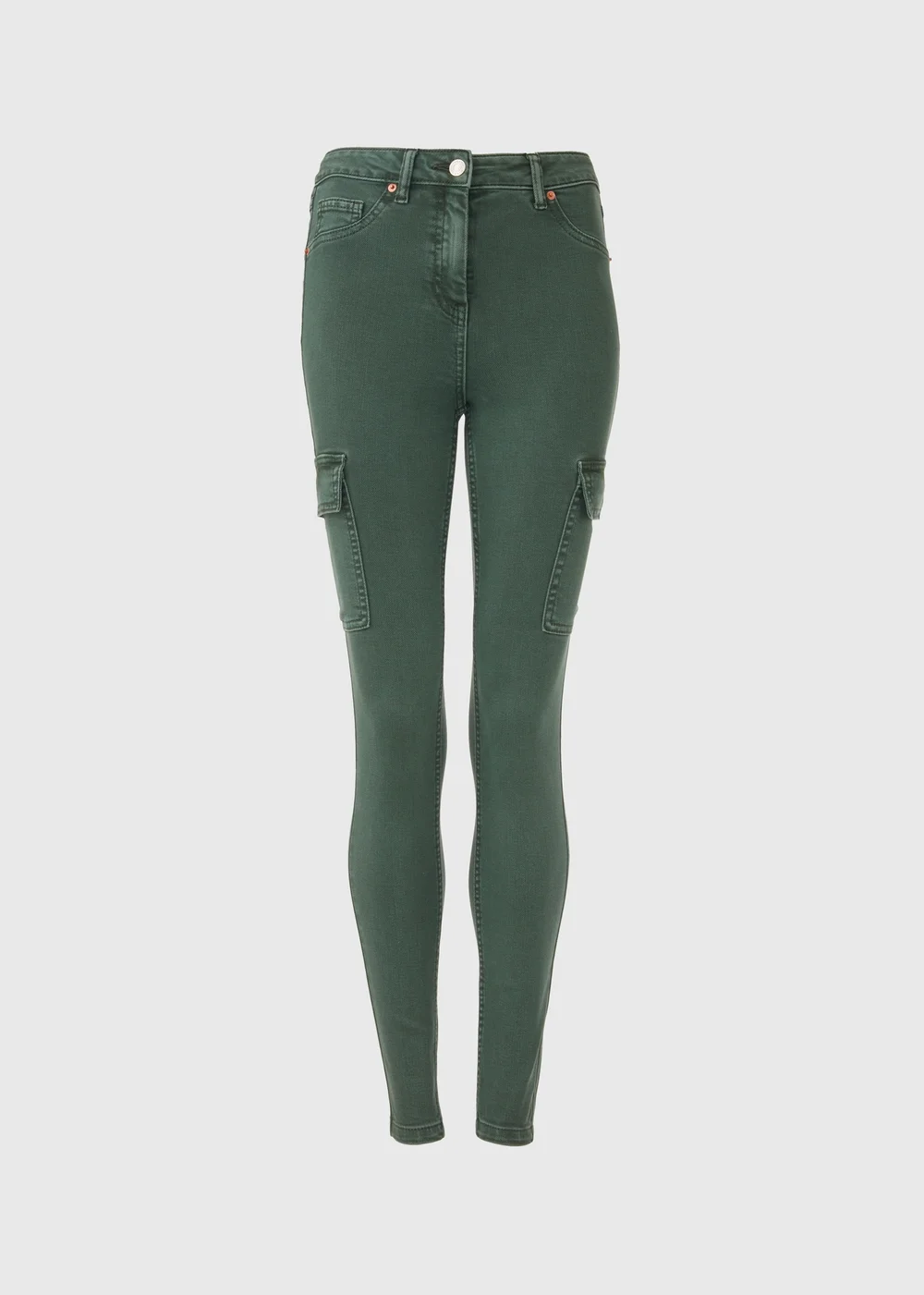 Khaki Skinny Cargo Jeans - 8 Image 5