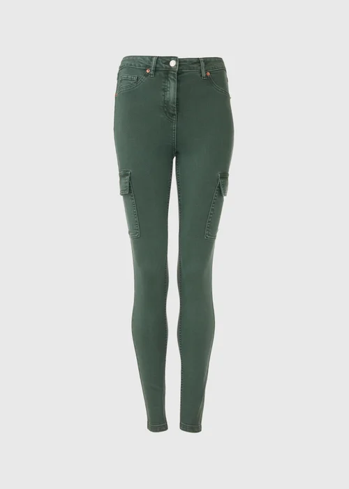 Khaki Skinny Cargo Jeans - 8 Image 5