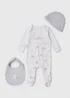 Baby 3 Piece White Bunny Print Set (Newborn-18mths) - Newborn Image 1