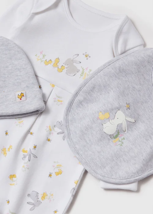 Baby 3 Piece White Bunny Print Set (Newborn-18mths) - Newborn Image 2