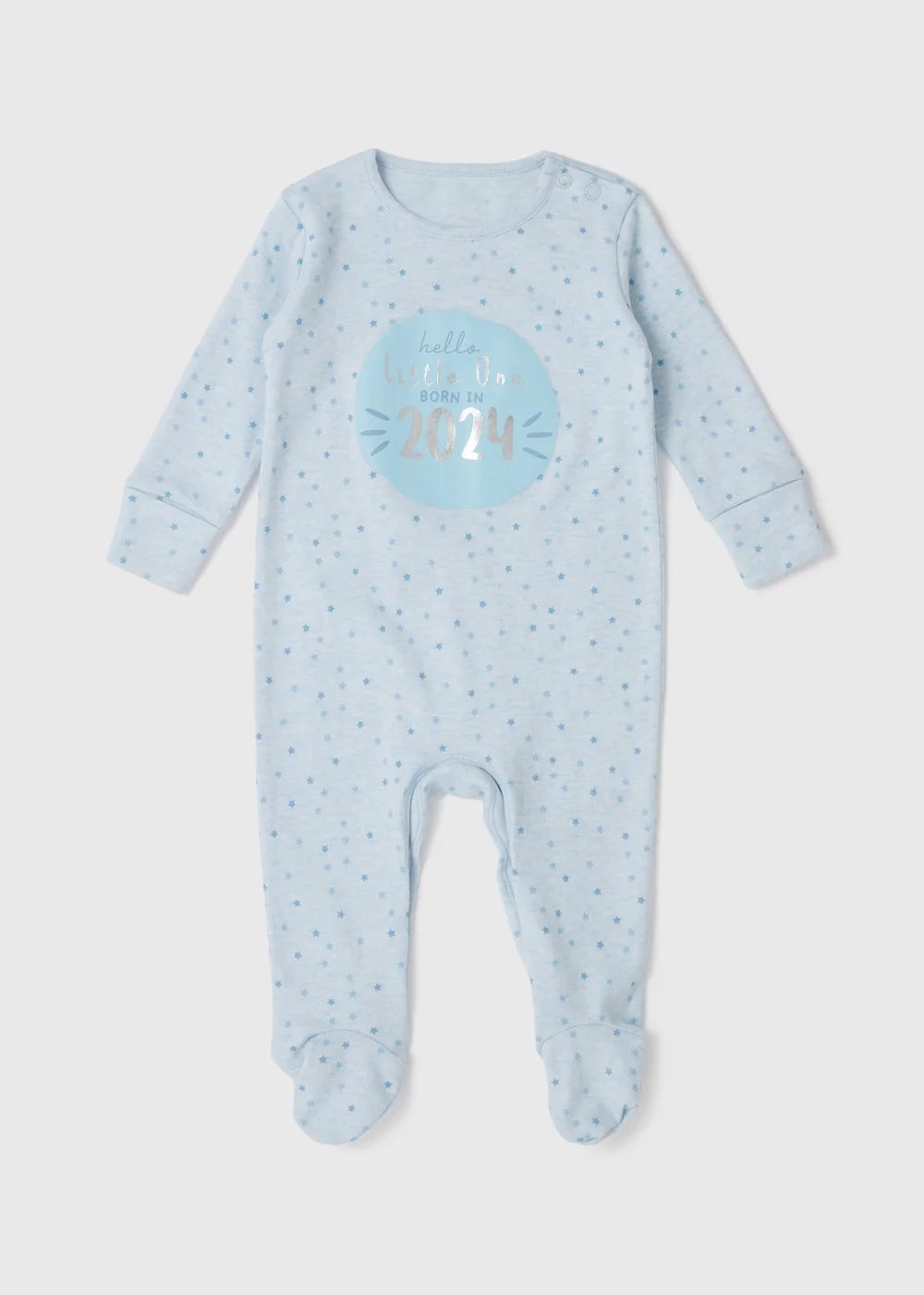 Baby Blue Born In 2024 Sleepsuit (Tiny Baby-6mths) - Tiny Baby Image 1