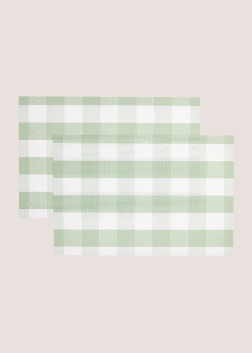 2 Pack Green Check Placemat Image 1