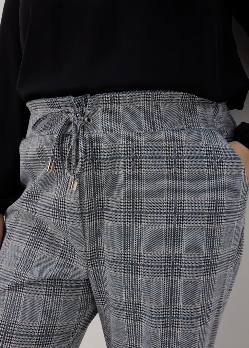 Et Vous Grey Check Tapered Joggers - 8 Image 5