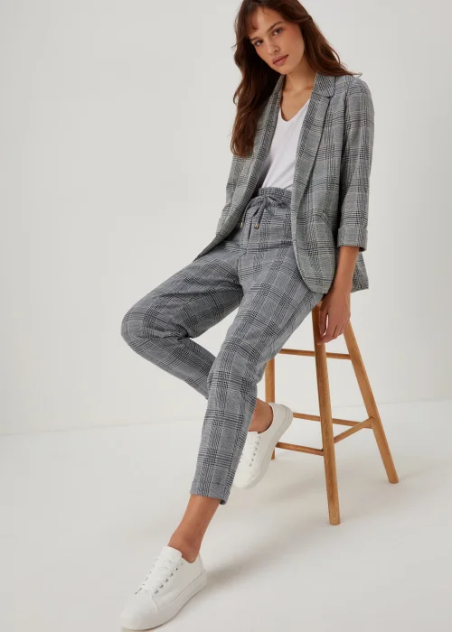 Et Vous Grey Check Tapered Joggers - 8 Image 8