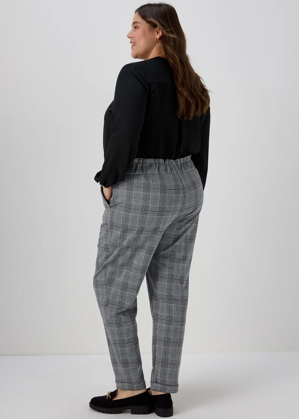 Et Vous Grey Check Tapered Joggers - 8 Image 3