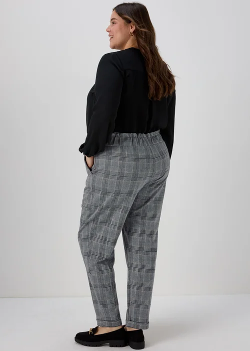 Et Vous Grey Check Tapered Joggers - 8 Image 3