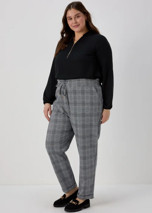 Et Vous Grey Check Tapered Joggers - 8 Image 1