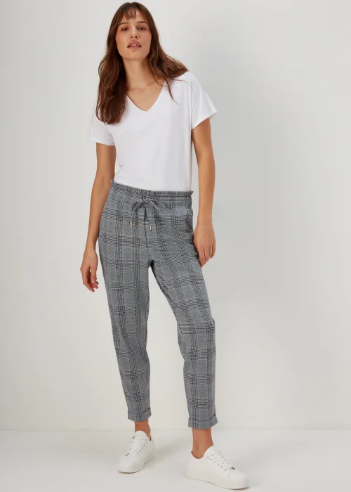Et Vous Grey Check Tapered Joggers - 8 Image 2
