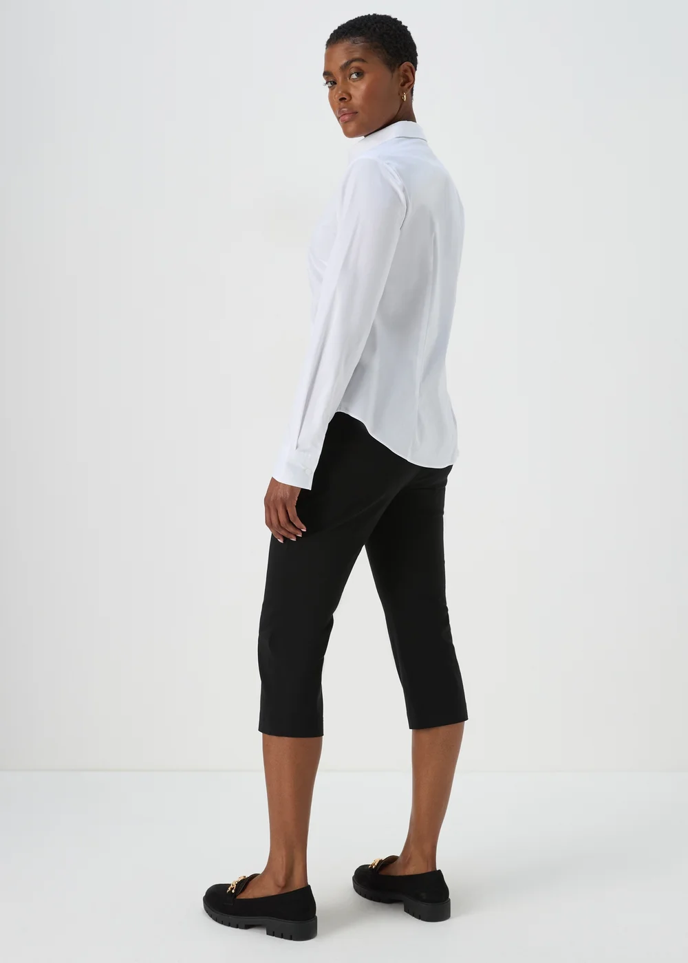 Black Bengaline Cropped Trousers - 8 Image 2