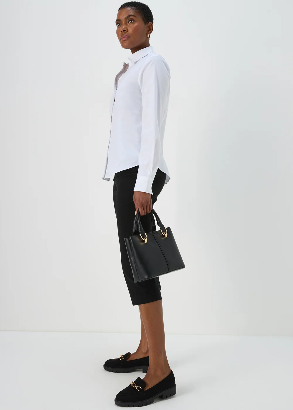 Black Bengaline Cropped Trousers - 8 Image 4