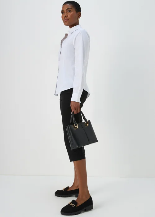 Black Bengaline Cropped Trousers - 8 Image 4