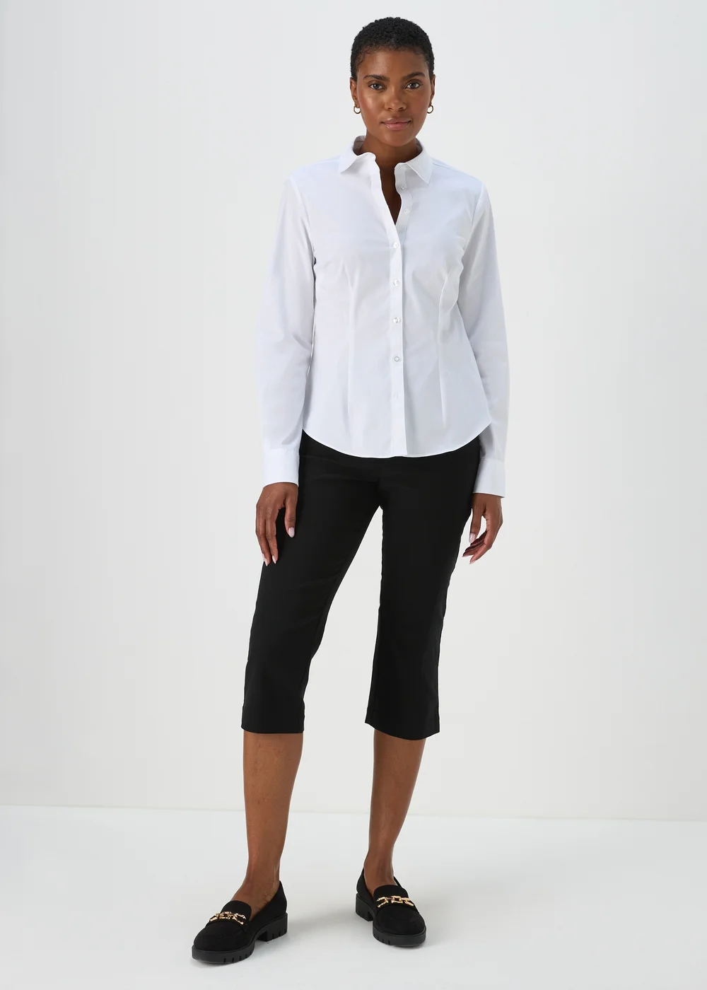 Black Bengaline Cropped Trousers - 8 Image 1