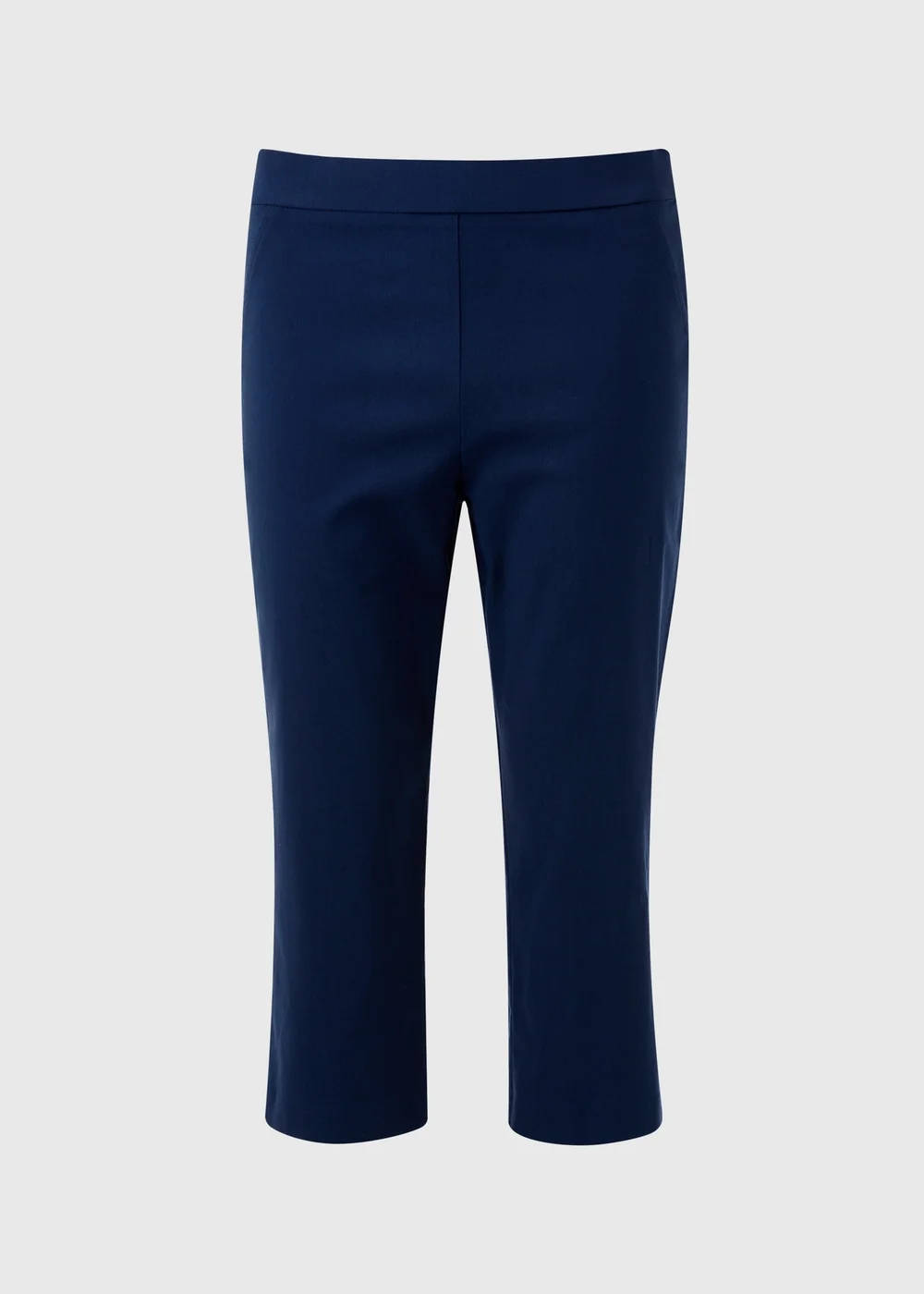 Navy Bengaline Cropped Trousers - 8 Image 5