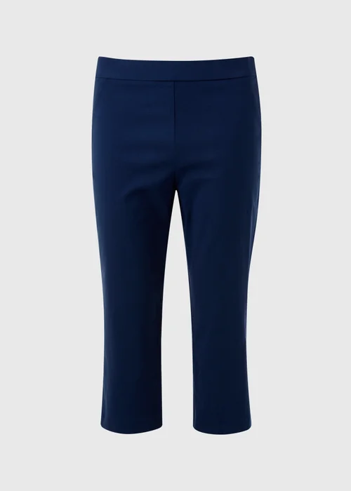 Navy Bengaline Cropped Trousers - 8 Image 5