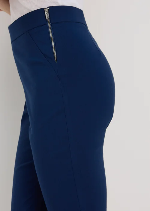 Navy Bengaline Cropped Trousers - 8 Image 3