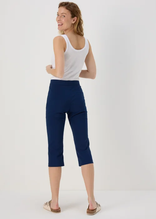 Navy Bengaline Cropped Trousers - 8 Image 2