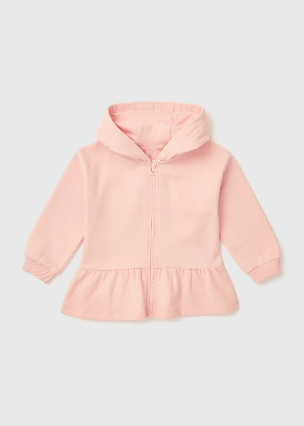Girls Pink Heart Zip Up Hoodie (1-7yrs) - 1-1.5 Yrs Image 1