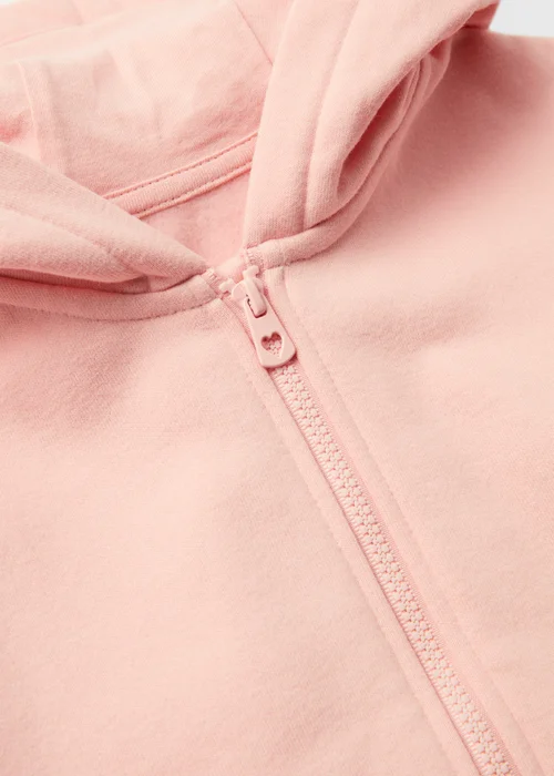 Girls Pink Heart Zip Up Hoodie (1-7yrs) - 1-1.5 Yrs Image 2