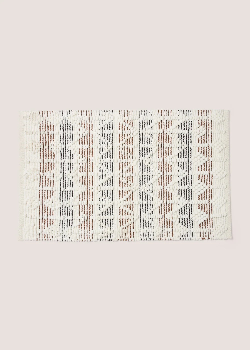 White Textured Bath Mat (50x80cm) Image 1