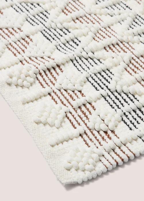 White Textured Bath Mat (50x80cm) Image 2
