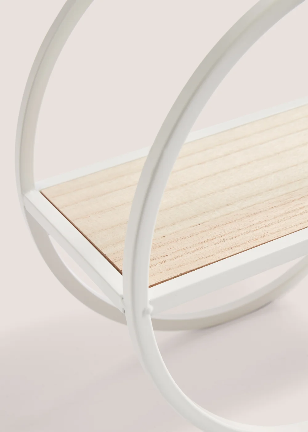 Small White Round Metal Shelf (30cm x 30cm x 15cm) Image 2