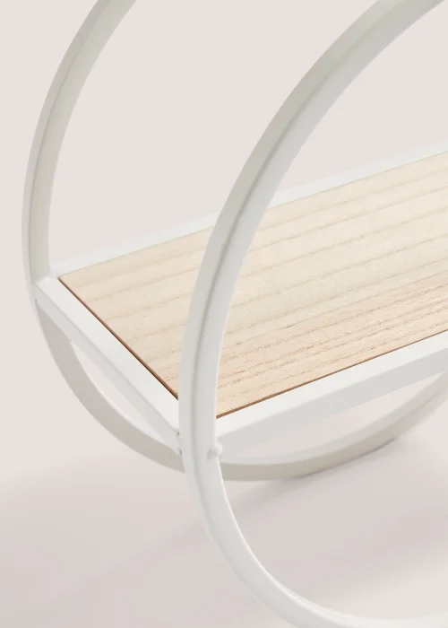 Small White Round Metal Shelf (30cm x 30cm x 15cm) Image 2