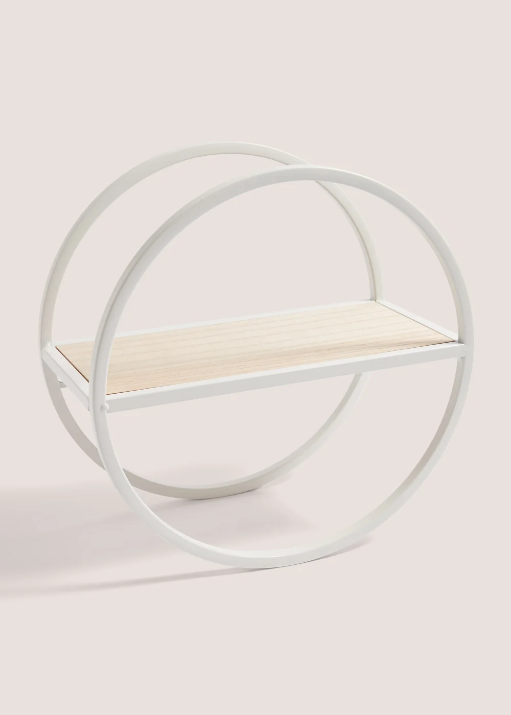Small White Round Metal Shelf (30cm x 30cm x 15cm) Image 1