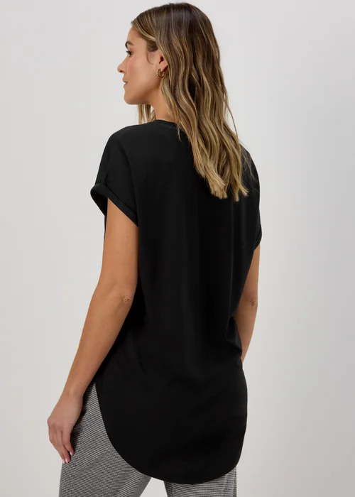 Black Longline T-Shirt - S Image 2