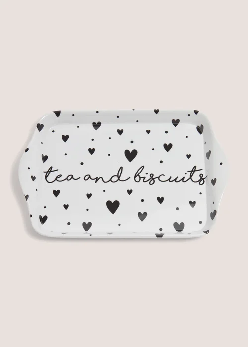 White Heart Tea Tray Image 1