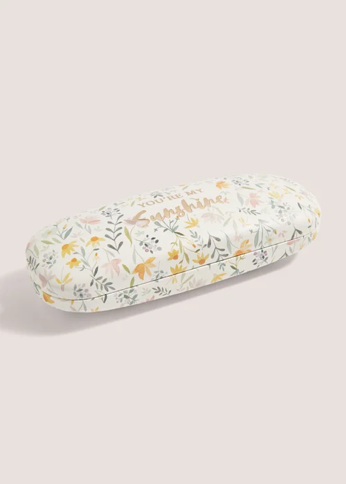 Yellow Floral Print Glasses Case Image 1