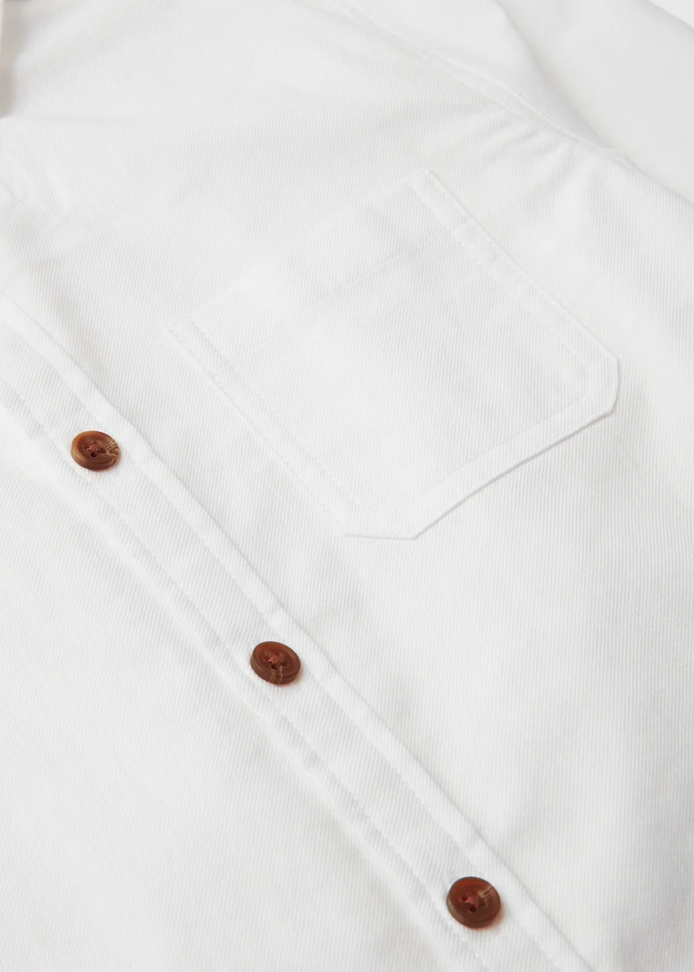 Boys White Plain Twill Shirt (7-13yrs) - Age 7 Years Image 2
