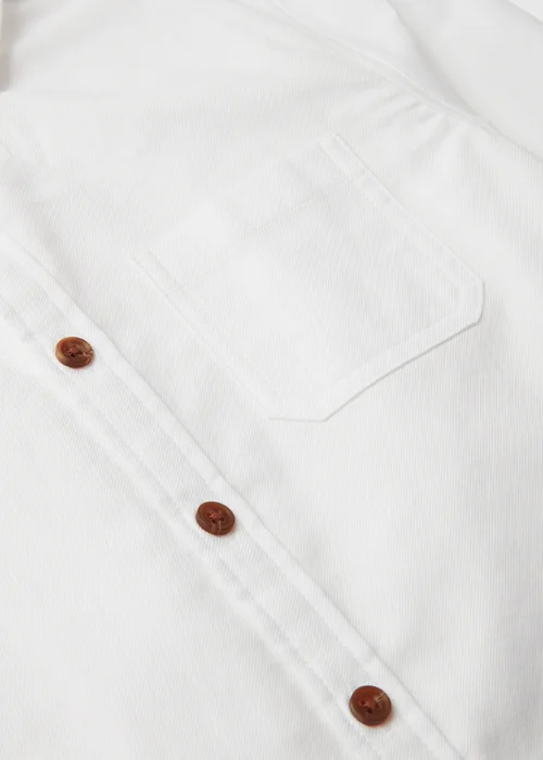 Boys White Plain Twill Shirt (7-13yrs) - Age 7 Years Image 2