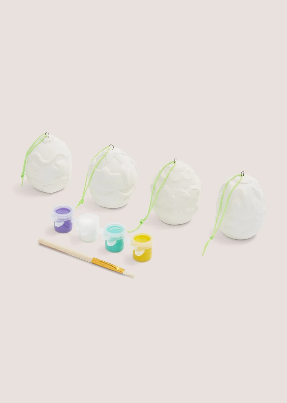 4 Pack Paint Your Own Hanging Eggs (11cm x 12cm) Image 1