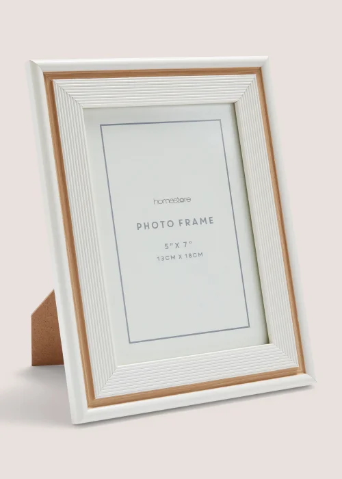 White Woven Wooden Frame Image 1