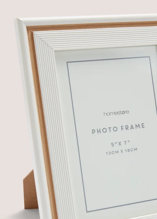 White Woven Wooden Frame Image 2