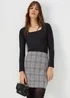 Et Vous Black Check Ponte Skirt - Size 8 Image 1