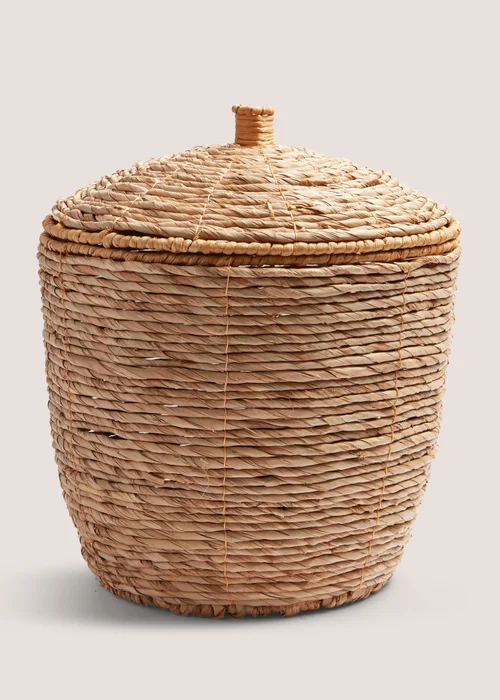 Woven Lidded Basket (32cm x 42cm x 42cm) Image 1