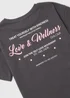 Girls Charcoal Love T Shirt (7-15yrs) - Age 7 Years Image 2