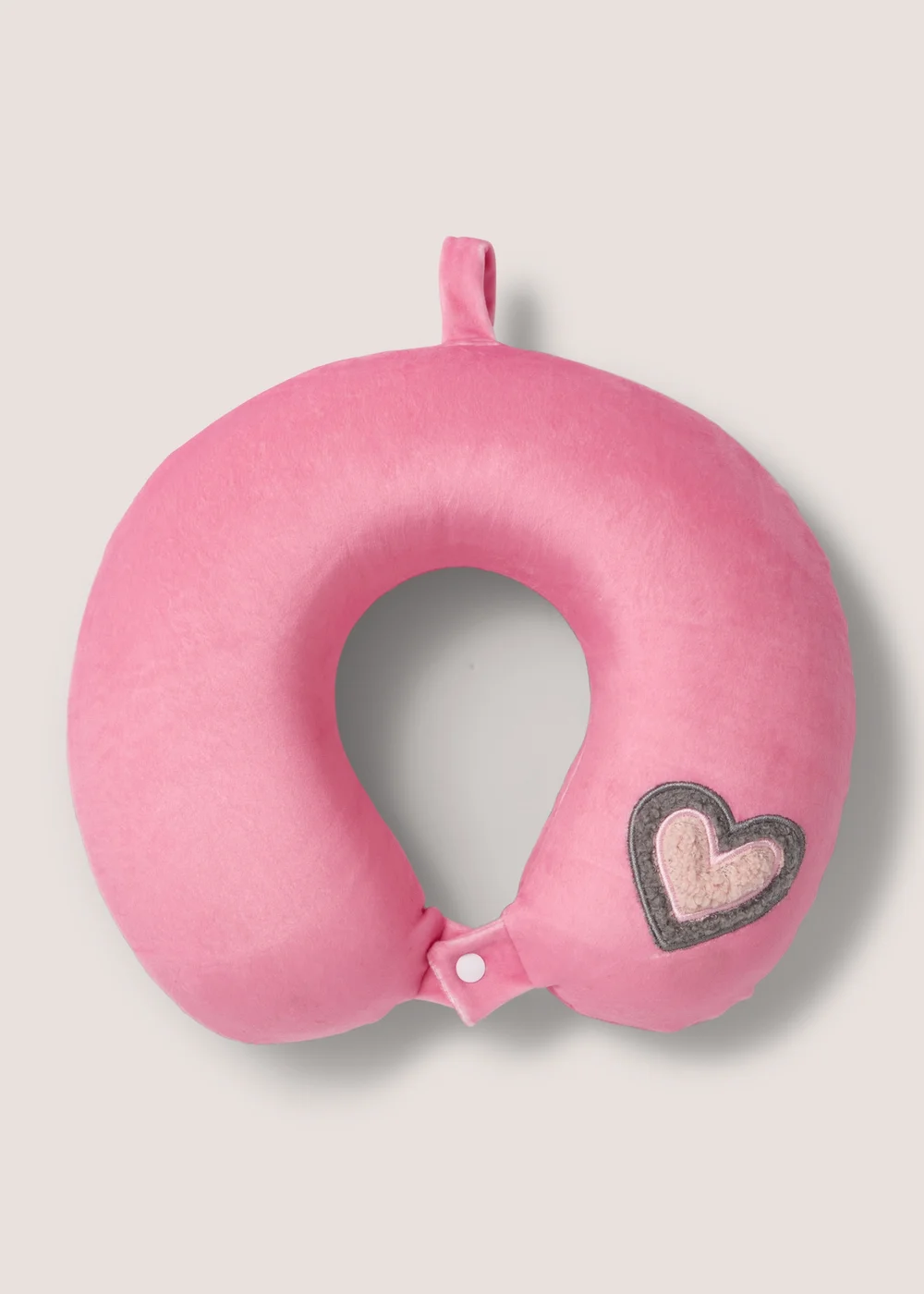 Pink Heart Travel Pillow (31cm x 29cm x 11cm) Image 1