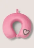 Pink Heart Travel Pillow (31cm x 29cm x 11cm) Image 1