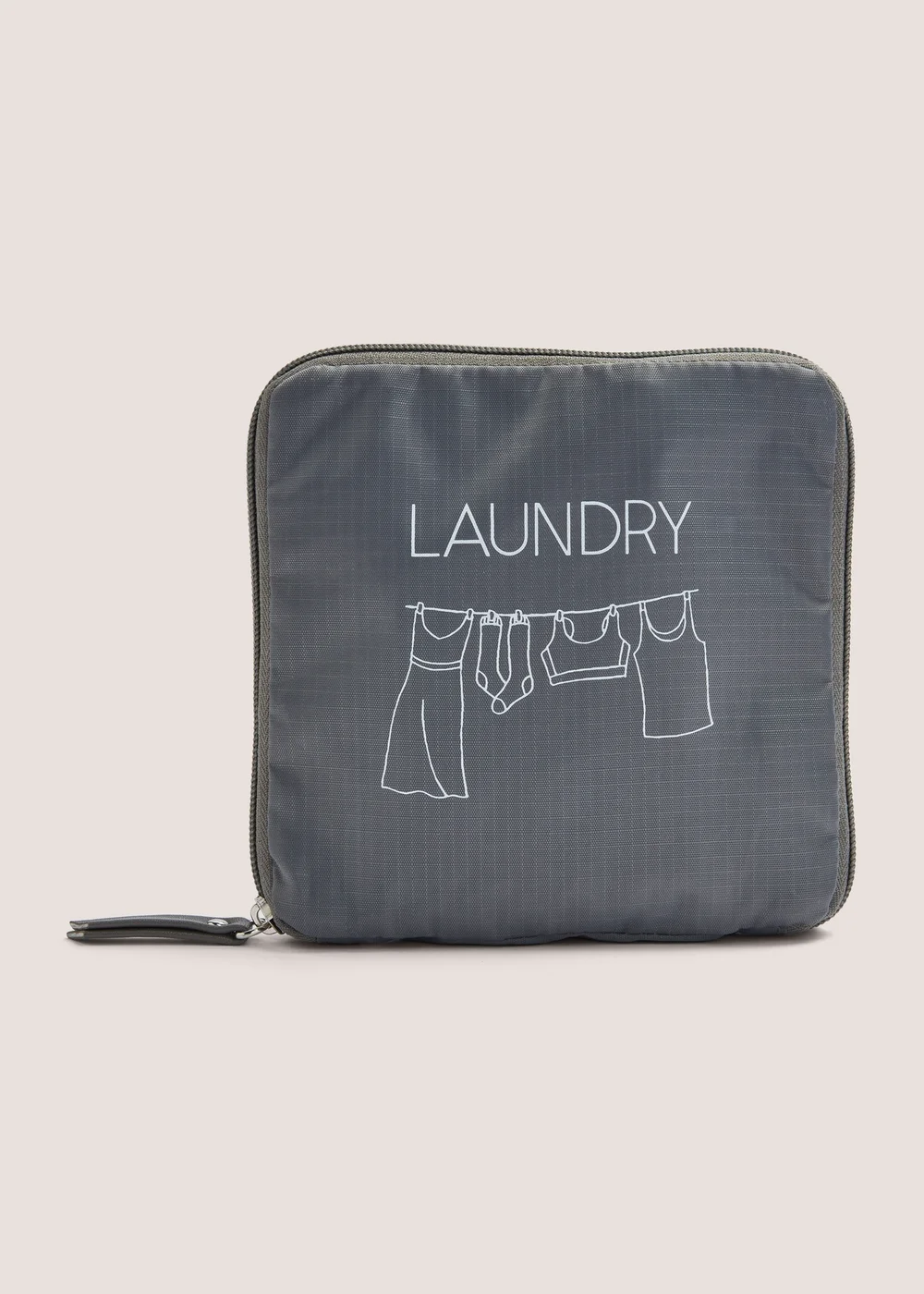 Grey Laundry Drawstring Bag with Cover Image 1